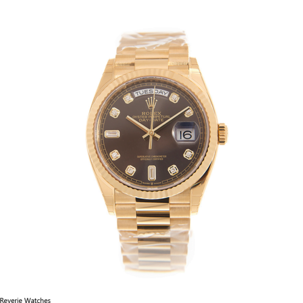 Rolex Day-Date Yellow Gold Brown Dial Replica - 10