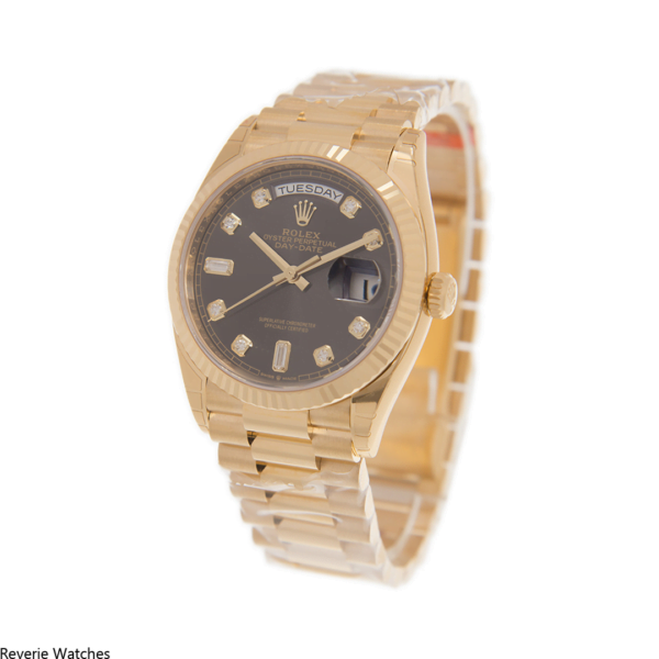 Rolex Day-Date Yellow Gold Brown Dial Replica - 11